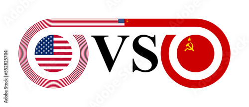 the concept of united states vs soviet union. vector illustration isolated on white background