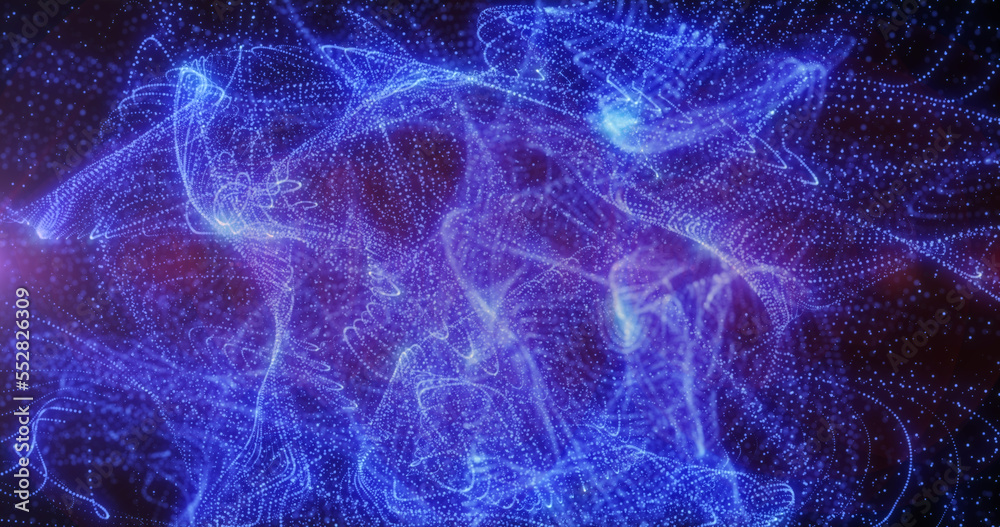 Abstract background of waves of blue futuristic hi-tech grains of sand waves of dots pixel particles flying with glow effect with rays of light and blur, screensaver, video in high quality 4k Abstract background of waves of blue futuristic hi-tech grains of sand waves of dots pixel particles flying with glow effect with rays of light and blur, screensaver, video in high quality 4k