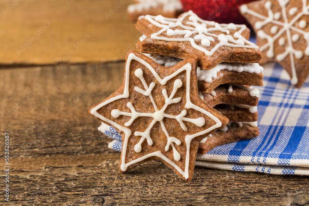 Christmas decoration with gingerbread cookies Christmas decoration with gingerbread cookies