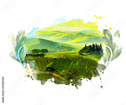 tuscany green landscape,   