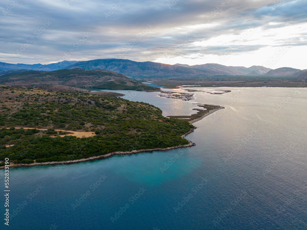 seaside of south Albania near Korfu island, aerial view