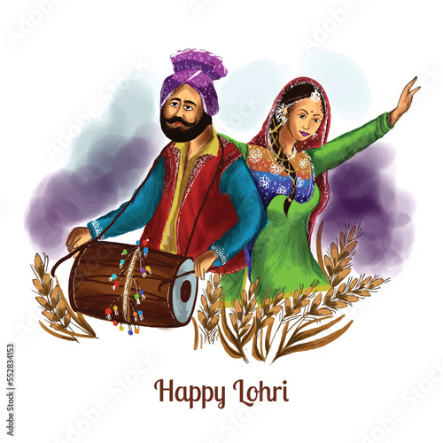 Happy wishes for lohri punjab festival card background