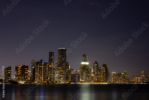 Downtown Miami skyline at night