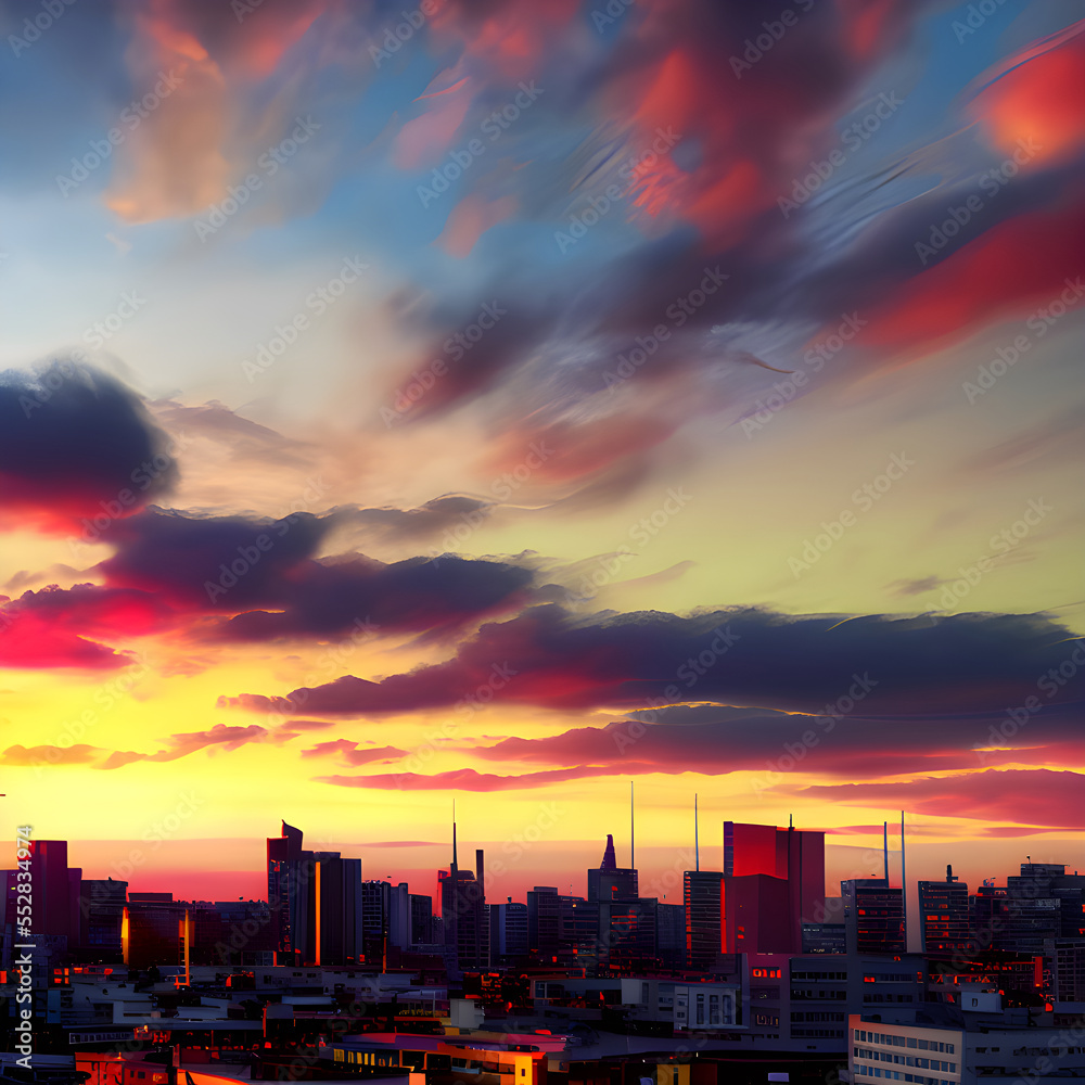 Obraz premium 街の風景, Generative, AI