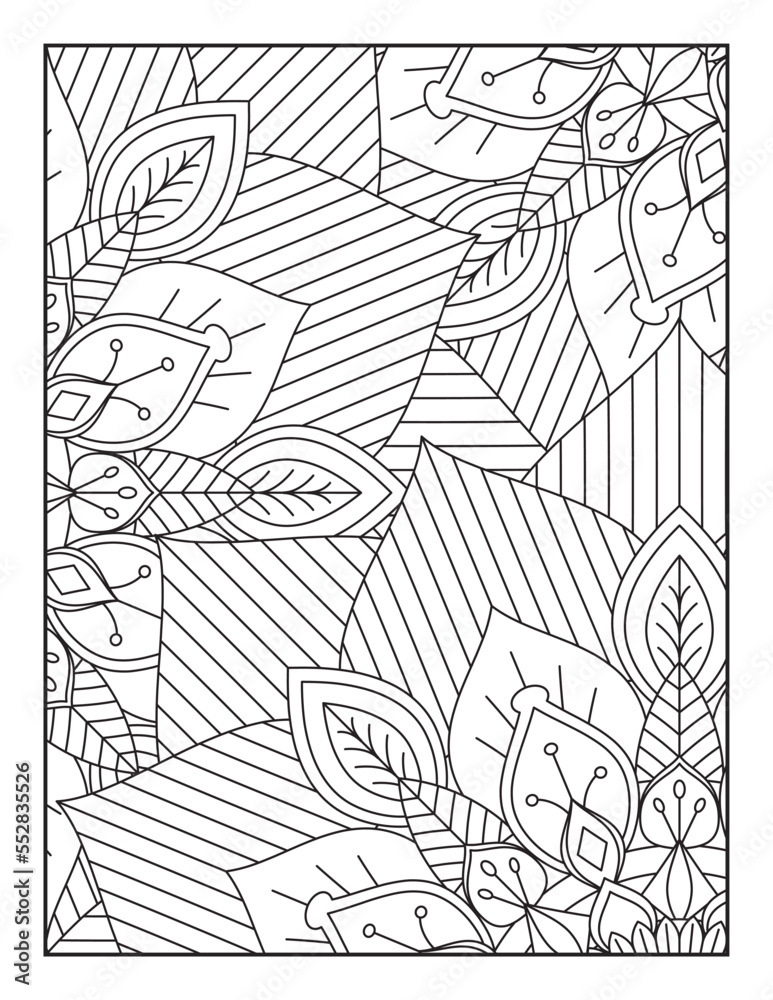 Obraz premium Floral Coloring Pages, Mandala Coloring Page For Adult