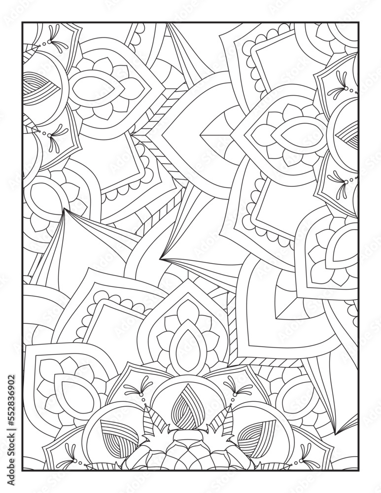Naklejka premium Flower Mandala Coloring Pages, Coloring Page