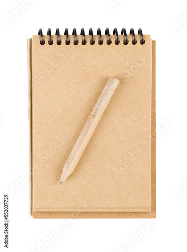 Notepad with small pencil, PNG clipart isolated on transparent background 