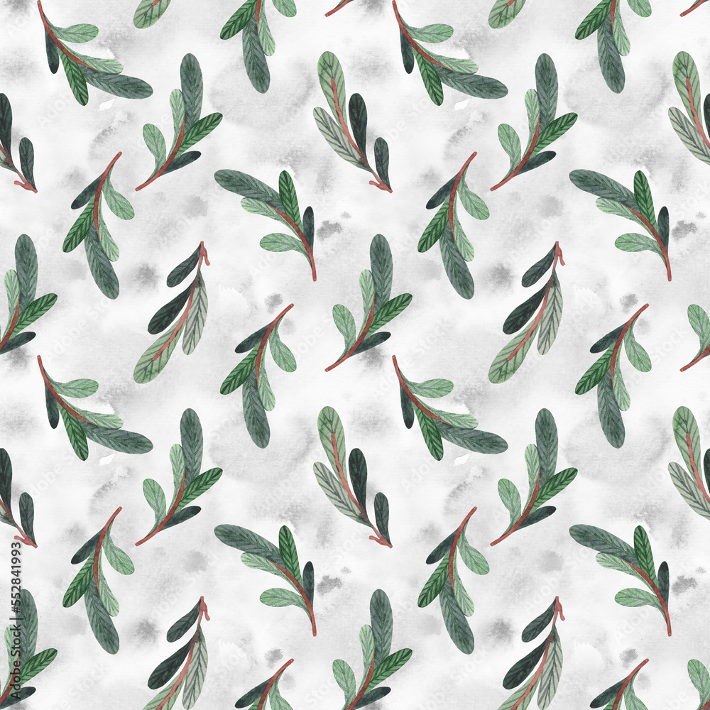 Christmas tree branch seamless pattern for wrapping paper, fabric, stationery or print material.