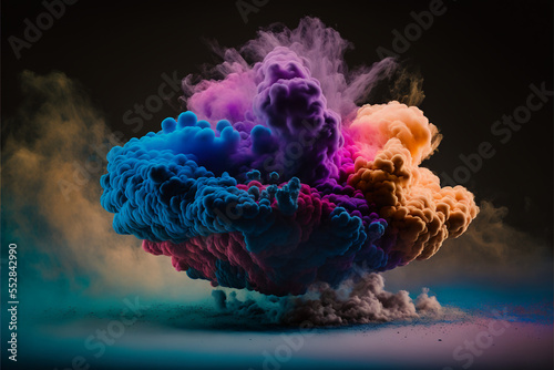 fog of colours and smoke volutes photo