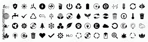 Set of ecology sign icon. Ecology icon collection EPS10 - Stock Vector