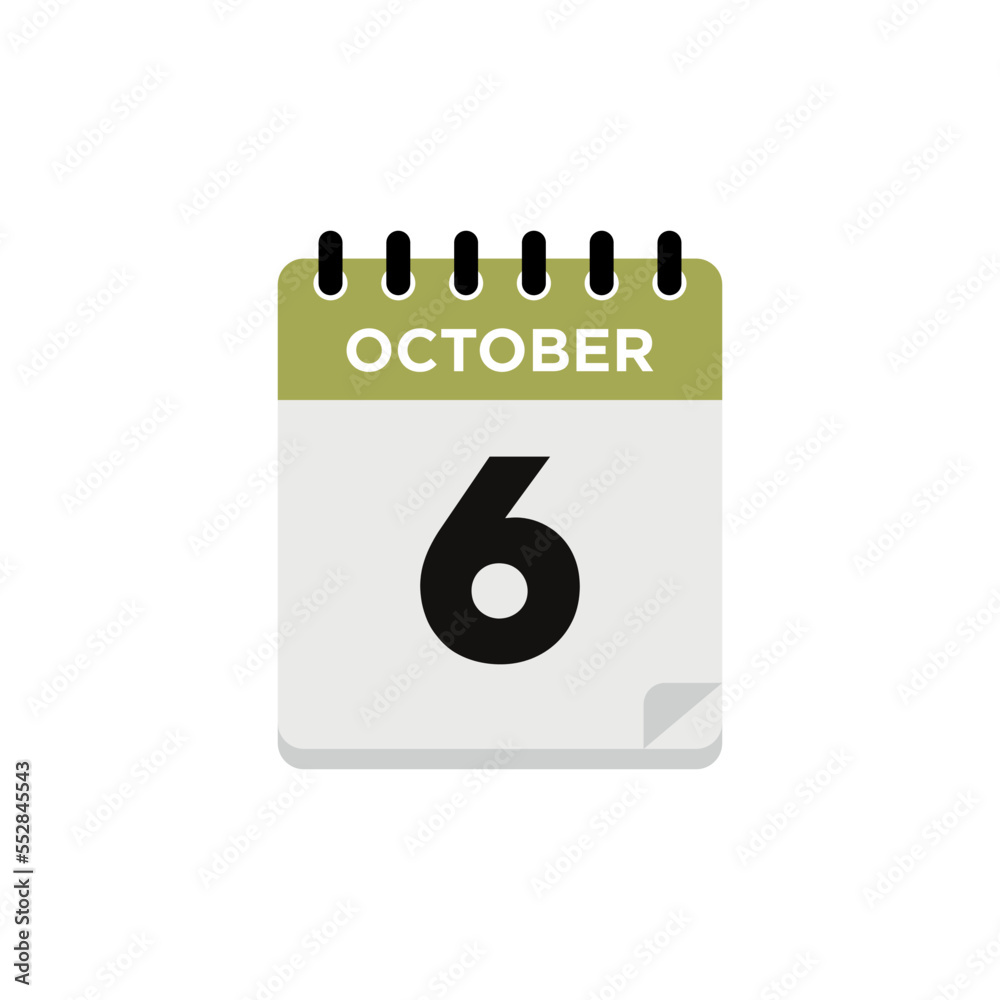 October Calendar Icon Vector Template October Calendar Icon Vector Template