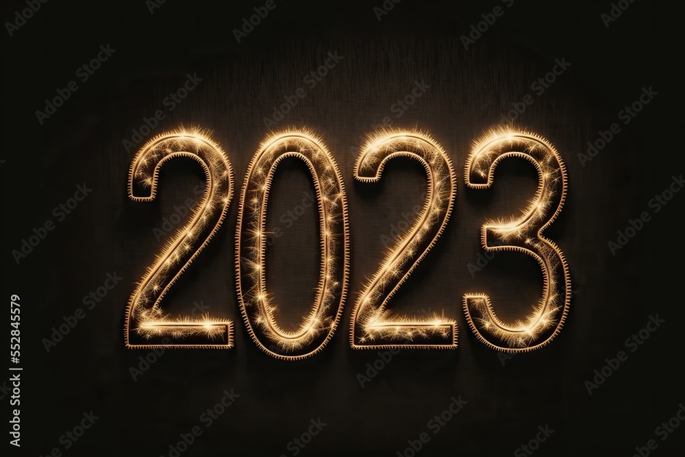 Happy New Year 2023 colorful card, Generative AI Happy New Year 2023 colorful card, Generative AI