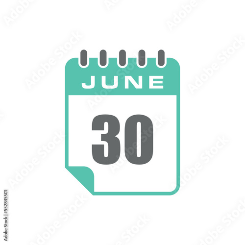 June Calendar Icon Vector Template