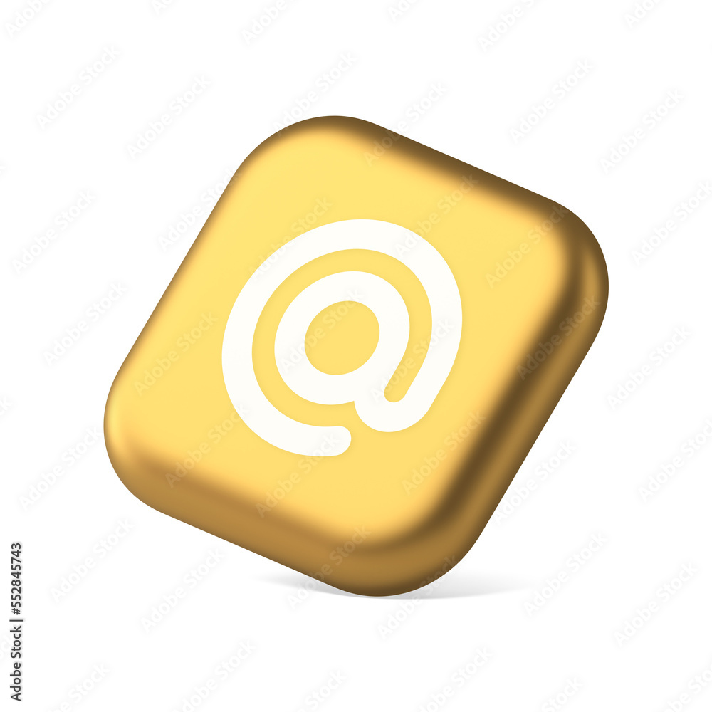 Email address digital symbol button internet chatting cyberspace communication 3d isometric icon