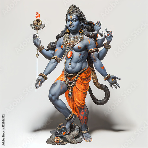 Lord Shiva Gott der Zerstörung epische Pose mit Tribuvhan für t-shirt print, poster - Religiöse hinduistische Kunst