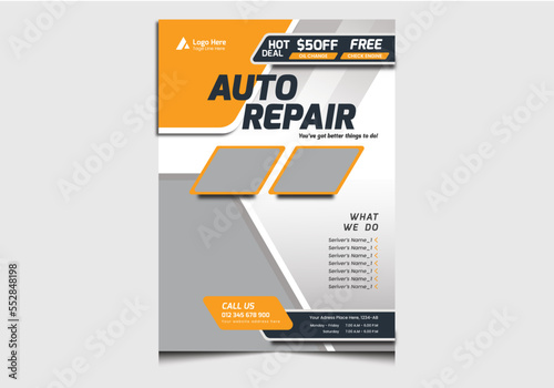 Auto Repair Multipurpose modern minimal digital latest  professional Flyervector Design Layout  