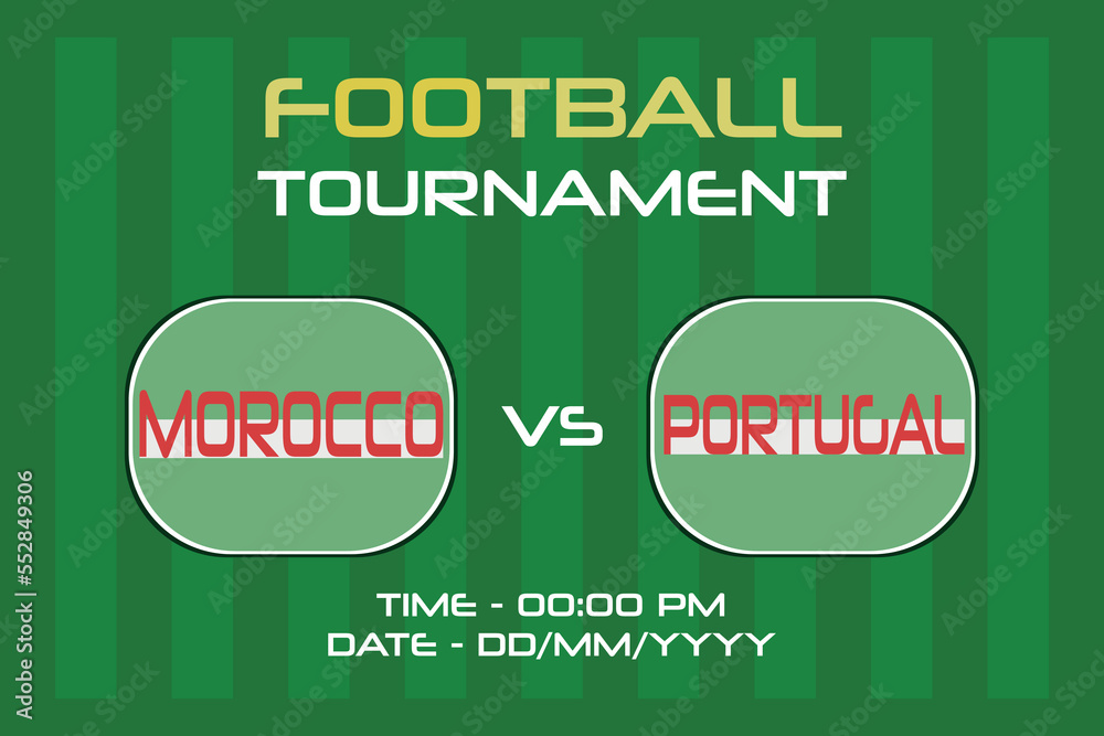 Morocco vs Portugal football match in Semifinals, Quarterfinals, and