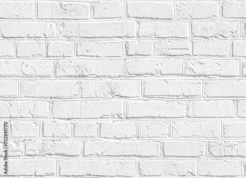 Seamless Loft styled white painted old brick wall background