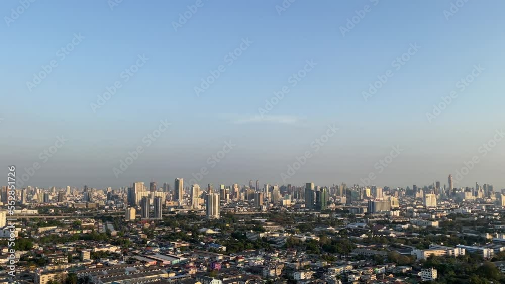 Bangkok, Thailand - Top aerial view landscape view cityscape. Urban building and sky Bangkok, Thailand - Top aerial view landscape view cityscape. Urban building and sky