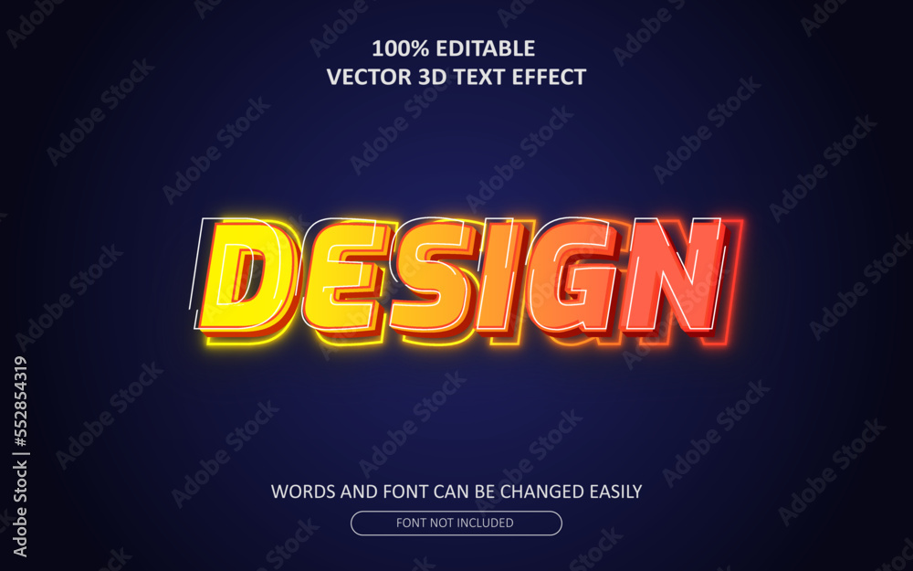 	
editable Design vector 3D text effect with modern style design