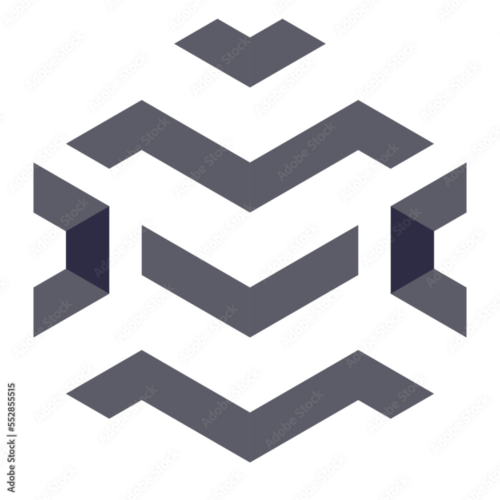 Obraz premium Hexagonal Packed Triangles 3d illusion abstract illustration