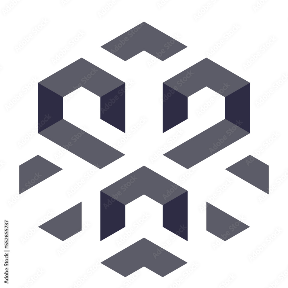 Hexagonal Packed Triangles 3d illusion abstract illustration Hexagonal Packed Triangles 3d illusion abstract illustration