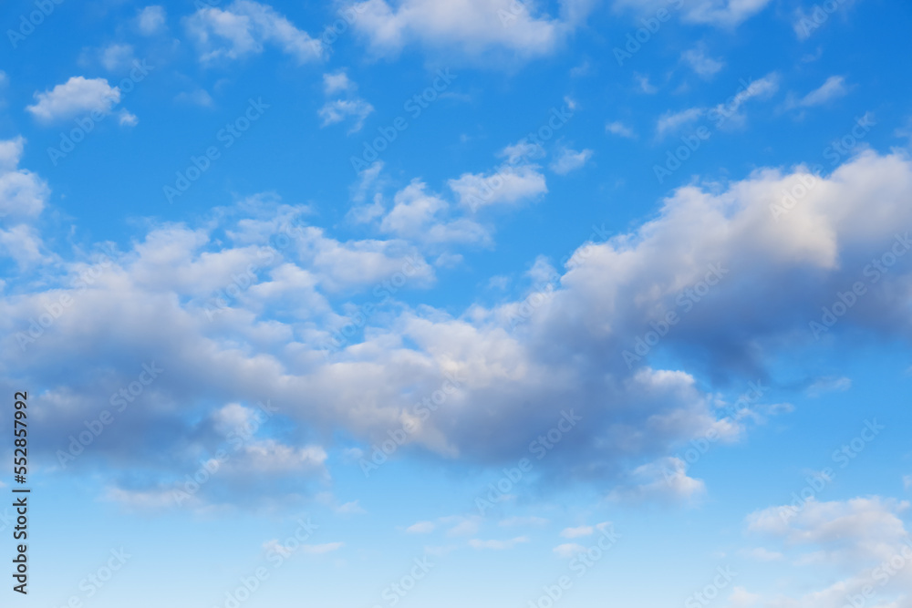 Picturesque view of beautiful fluffy clouds in light blue sky Picturesque view of beautiful fluffy clouds in light blue sky