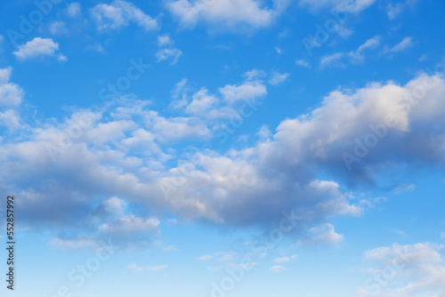 Fototapeta Naklejka Na Ścianę i Meble -  Picturesque view of beautiful fluffy clouds in light blue sky