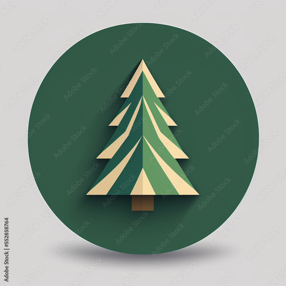 Obraz premium christmas tree icon, vector art
