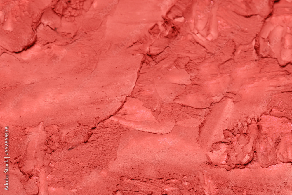 Fototapeta premium Texture of red lipstick as background, closeup
