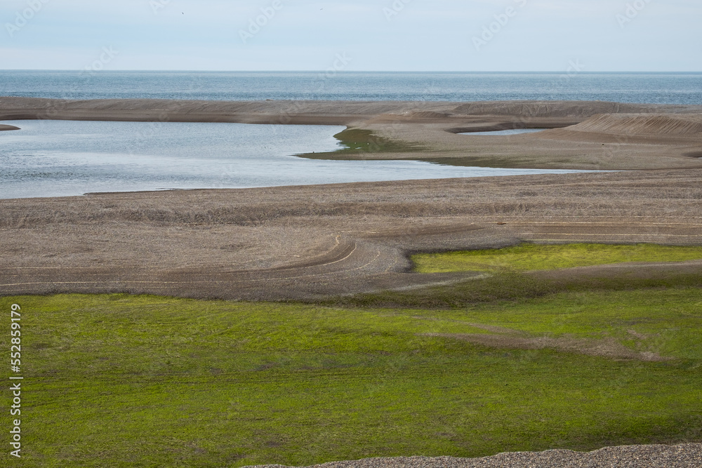 Grass and sand landscape at the Valdes Peninsula coast, Argentina. Grass and sand landscape at the Valdes Peninsula coast, Argentina.