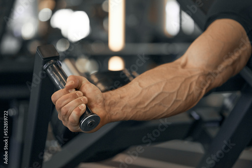 Power mans hand. Muscular and veins