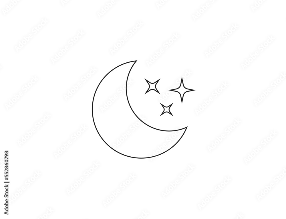 Crescent, moon, night icon. Vector illustration. Crescent, moon, night icon. Vector illustration.
