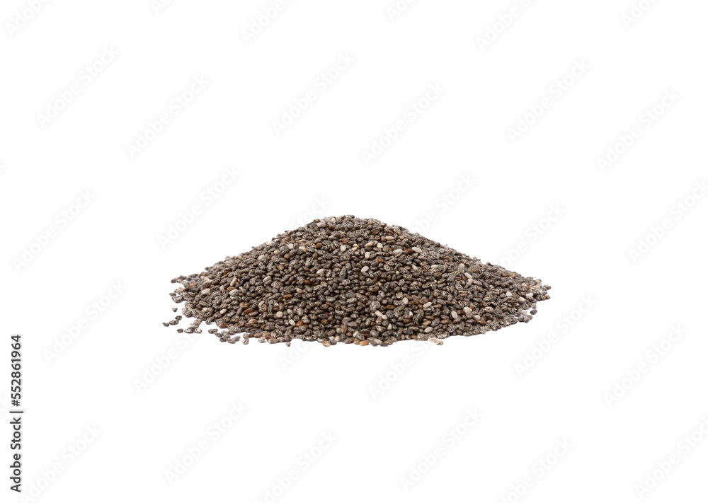 Chia seeds isolated on white background. Superfood. Healthy food. Chia seeds isolated on white background. Superfood. Healthy food.