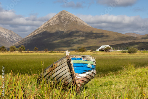 stranded boat on Strathaird, a peninsula on the isle of Skye photo