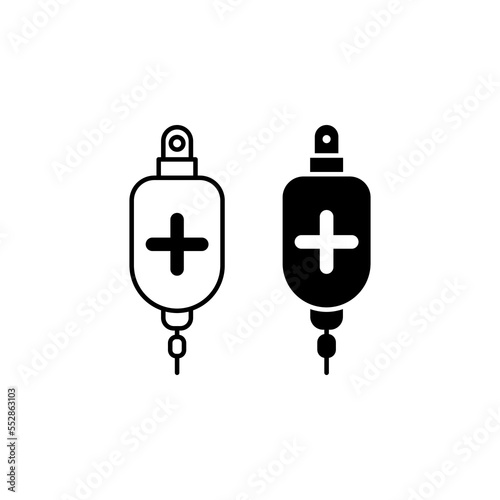 blood bag icon in trendy flat style, iv bag icon, infuse bag icon on white background