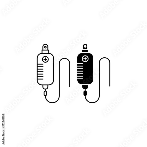 blood bag icon in trendy flat style, iv bag icon, infuse bag icon on white background