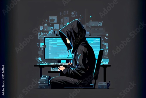 Generative AI render of a hacker at work