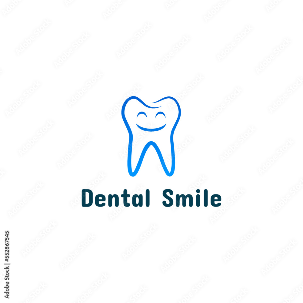 A dental vector illustration of a smiling tooth A dental vector illustration of a smiling tooth