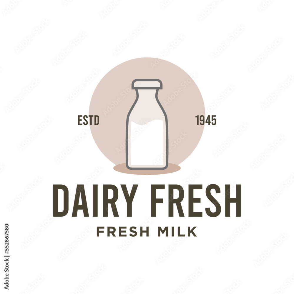 Fresh milk logo concept - isolated vector emblem Fresh milk logo concept - isolated vector emblem