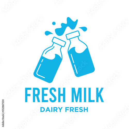 Fresh milk logo concept - isolated vector emblem