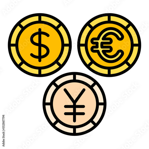Currencies Filled Line Icon