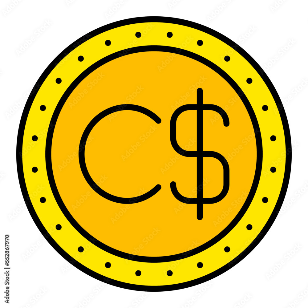 Canadian Dollar Filled Line Icon Canadian Dollar Filled Line Icon