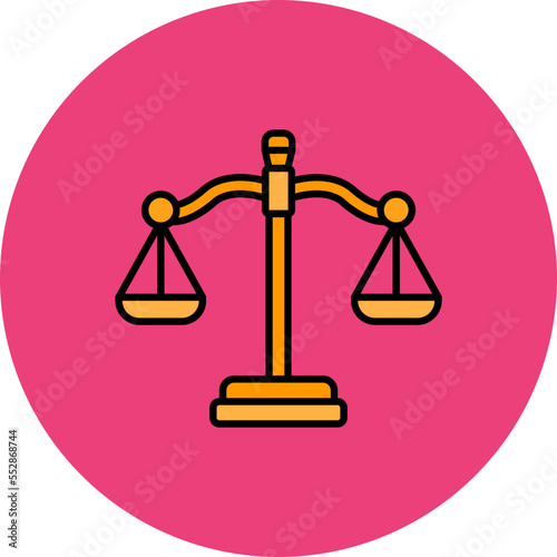 Justice Multicolor Circle Filled Line Icon