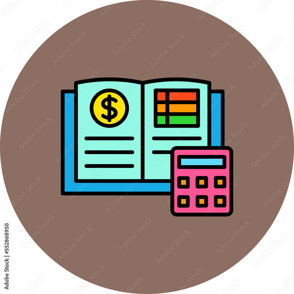 Accounting Book Multicolor Circle Filled Line Icon Accounting Book Multicolor Circle Filled Line Icon