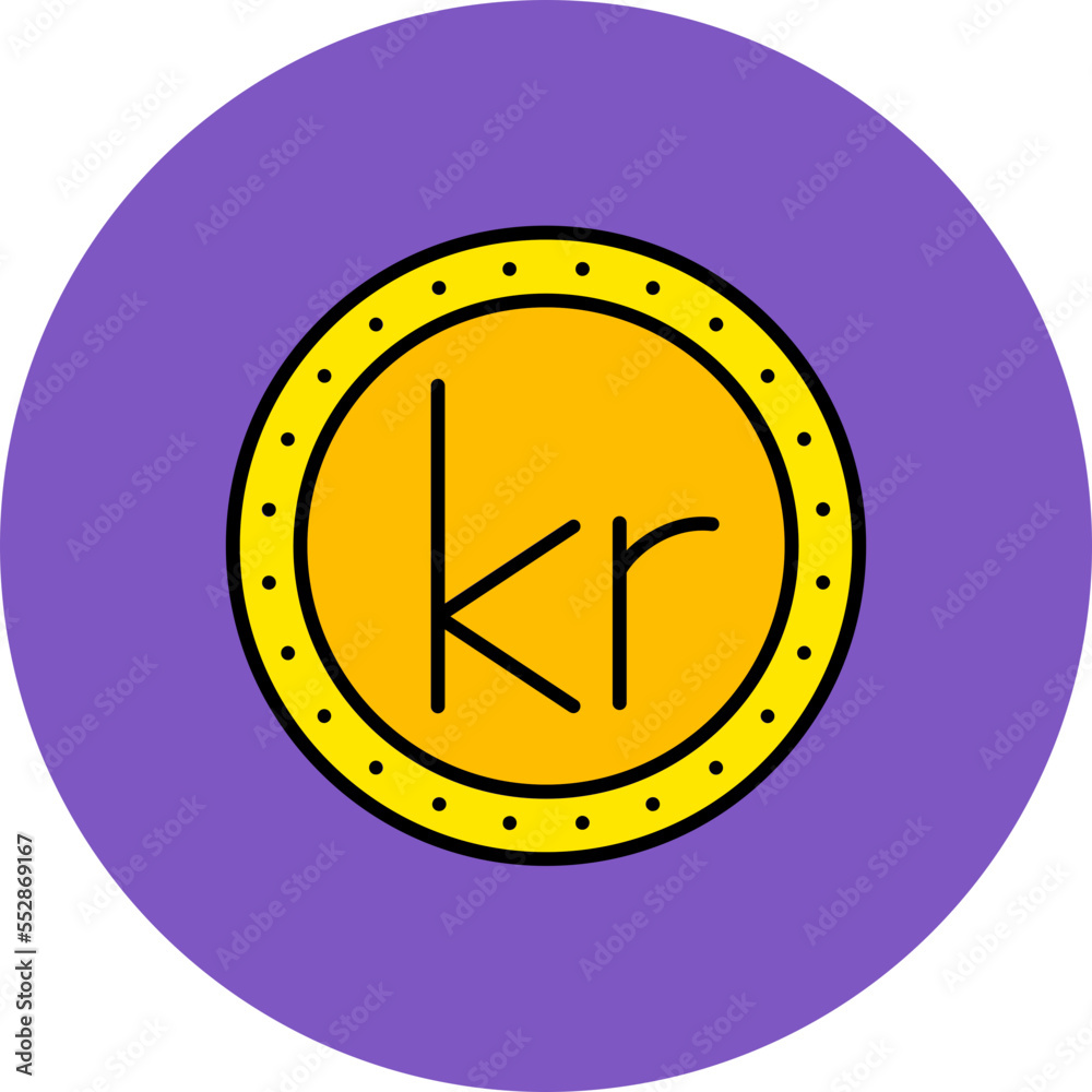 Krone Multicolor Circle Filled Line Icon Krone Multicolor Circle Filled Line Icon