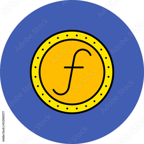 Guilder Multicolor Circle Filled Line Icon