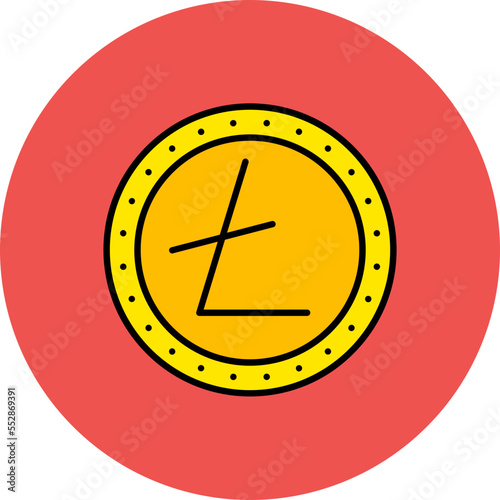 Litecoin Multicolor Circle Filled Line Icon