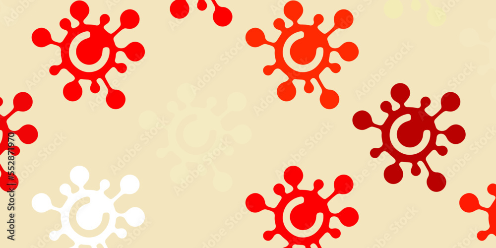 Light Red, Yellow vector texture with disease symbols.