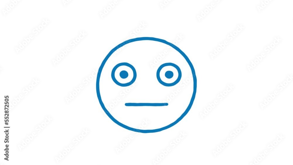 Emoticon serious. Animated doodle emoticon. Alpha channel Emoticon serious. Animated doodle emoticon. Alpha channel